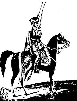 Prachtvoller Soldat zu Pferd